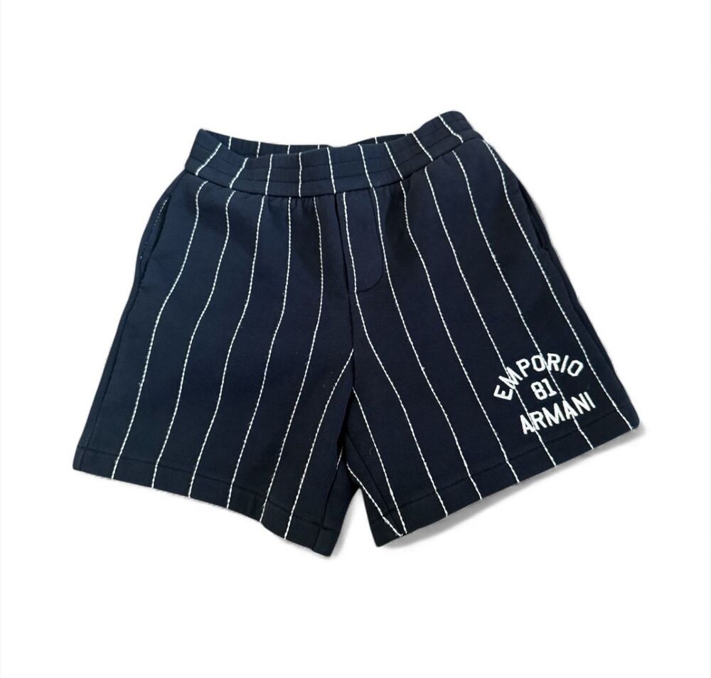 Emporio Armani Baby Boys Shorts 12M 74cm Navy White Logo Designer EUC